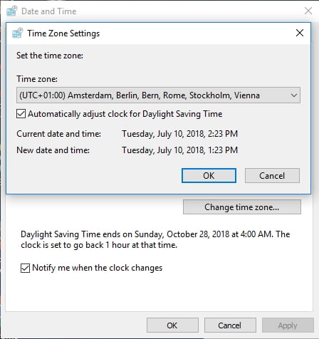 Set your time zone