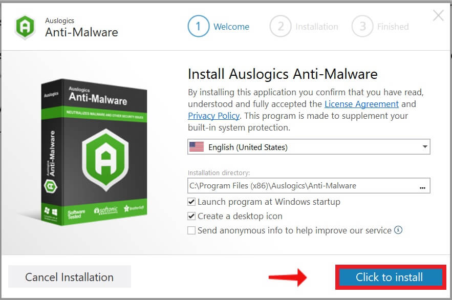 How to install Auslogics Anit-Malware