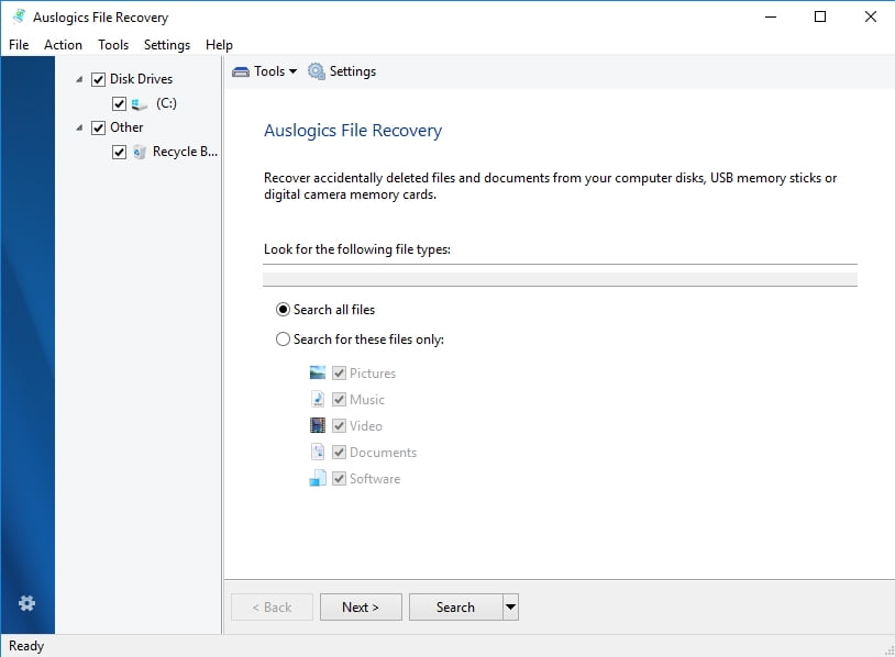 Recover your WER72B0.tmp.WERInternalMetadata.xml-related files with Auslogics File Recovery
