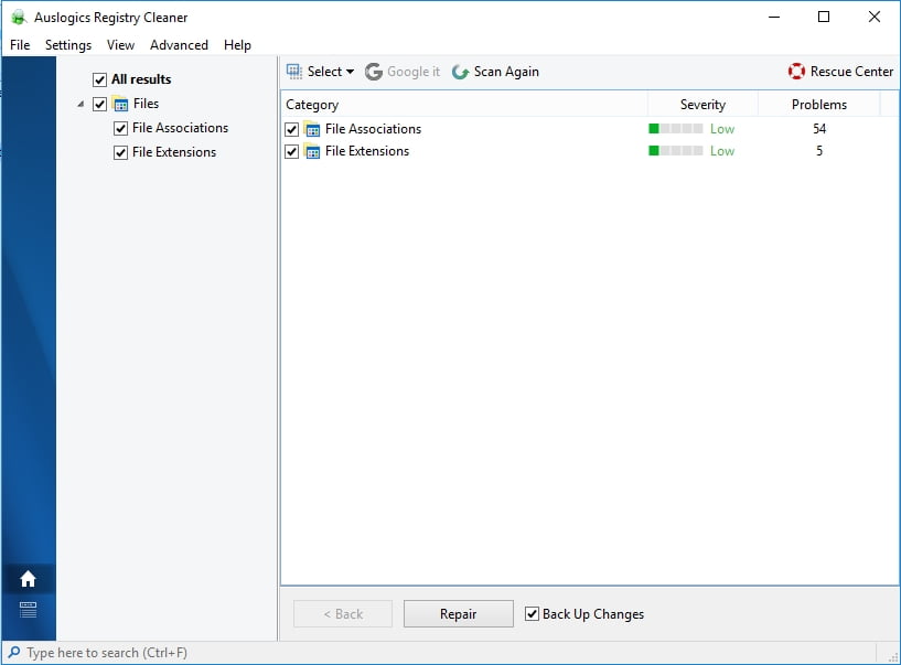  Auslogics Registry Cleaner will repair all your registry issues