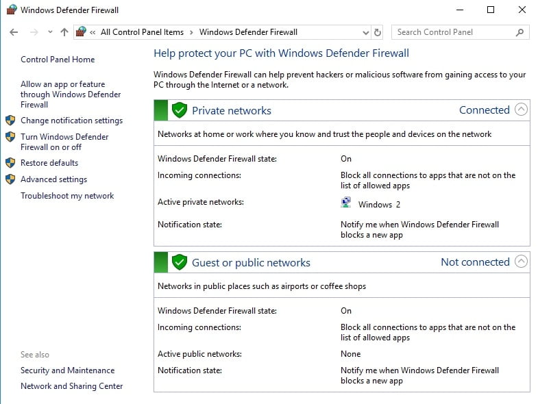 Try disabling Windows Firewall to fix Error Code 800b0100 in Windows 7 