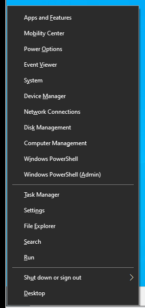 Launch the Power User menu