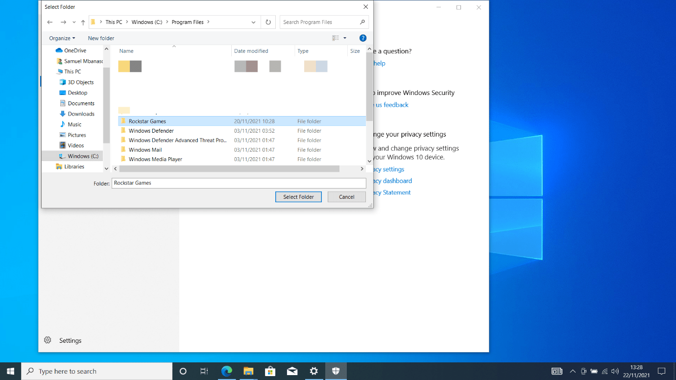 Navigate to Rockstar Games Launcher’s installation folder and select it
