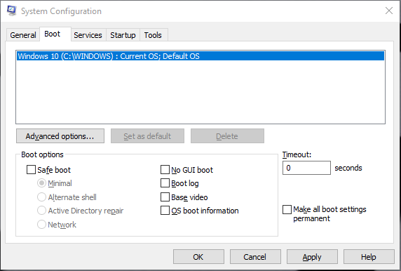 The Boot tab is especially useful for determining how your PC boots up