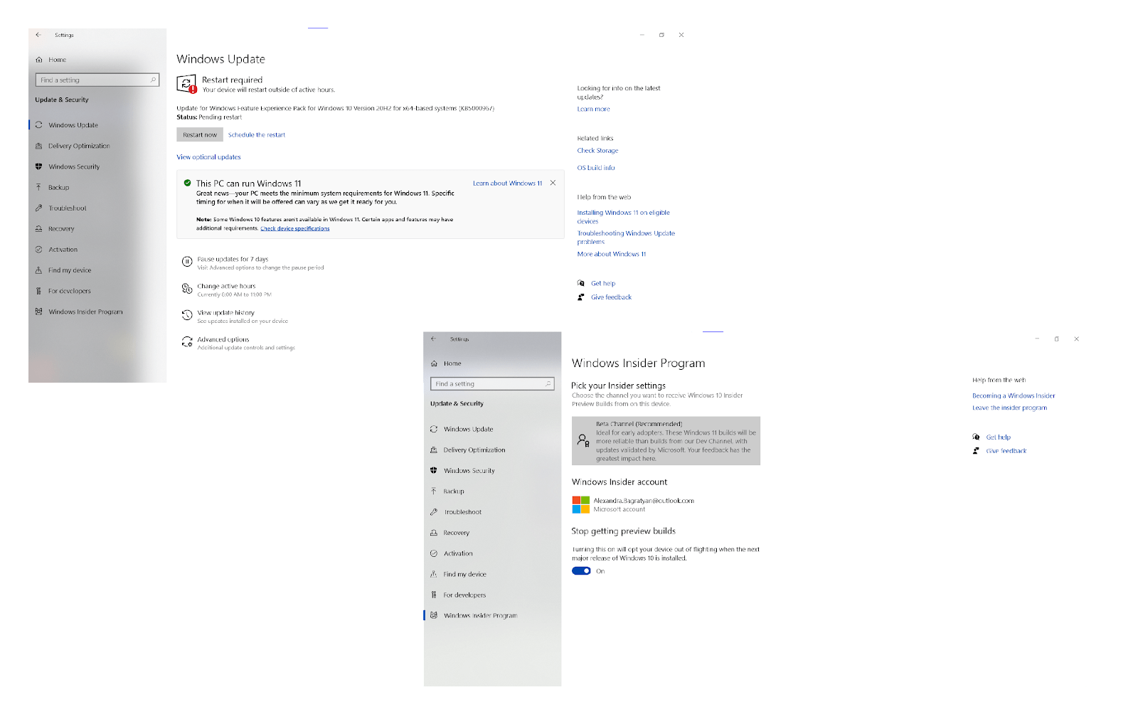 Windows update Insider Program