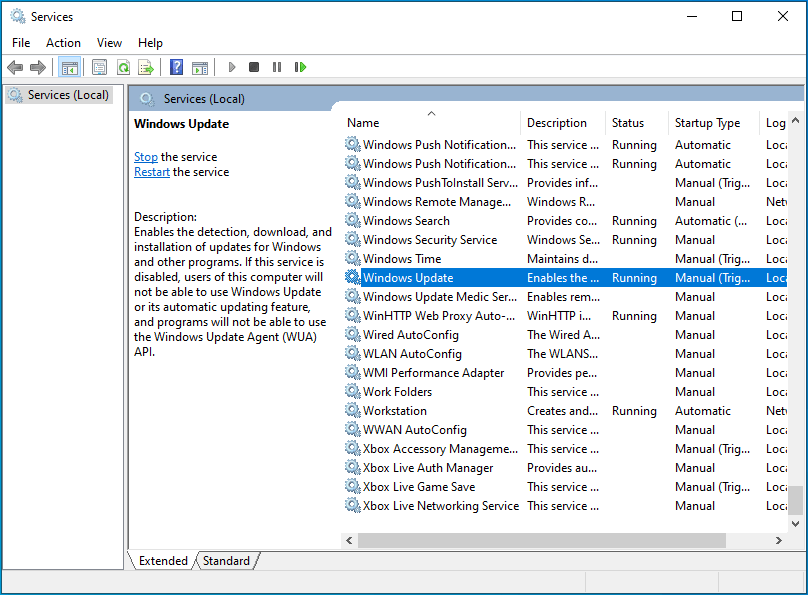 Navigate to “Windows Update".
